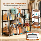 Extra Wide Purse Organizer Rack for Closet, 3-Tier Handbag Storage Stand - Image 3