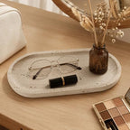 THMINS Travertine Tray, Marble Decorative Perfume Tray, 12 x 6 Inch - Image 3