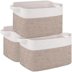 OIAHOMY 3-Pack Storage Basket Organizing Woven Basket for Shelves Brown by MasterofSpaceOptimization