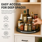 16Inch Lazy Susan Turntable - Heavy Duty Rotating Swivel Steel Ball Bearings - Flat Base Stand for TV/Computer/Monitor/Arts/Crafts/Bonsai/Christmas Tree/Cabinet Organizer(Plastic&Black) - Image 6