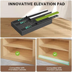 Seinloes 2 Pack Pull Out Cabinet Organizers 21" Deep With Raising Pad for Framed Cabinets, Expandable Width (9"-14") Slide Out Drawers Upgrade 3 Slide Rails, Roll Out Shelves Adhesive, Black - Image 2