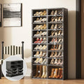 Vipbox Shoe Rack Organizer Cabinet for Closet Entryway,Clear Shoe Storage Boxes Stackable Sneaker Storage with Door Easy Assembly Black Shoe Cabinet with Lids Large 9 Tiers 36 Pairs by Unknown