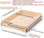 Mulush 23”W x 21”D x 3”H Soft Close Slide Out Wood Drawer Organizer for Kitchen, Bottom and Side Assembly (Cabinet Opening>23.5 inches for Bottom Assembly, Opening= 23 inches for Side Assembly) - Image 3