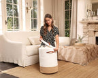 16"x20" Extra Large Cotton Rope Basket with Zipper Lid, Woven Laundry Hamper and Blanket Storage Basket, Round Clothes Bin for Living Room Bedroom, Cream & Camel - Image 6
