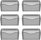 EasyPAG 6 Pack Wall File Organizer, Metal Mesh Hanging File Folder Holder for Letter/A4 Size Folders, Vertical Wall Mount Mail Sorter for Office Paperwork, Classroom, Silver by EasyPAG