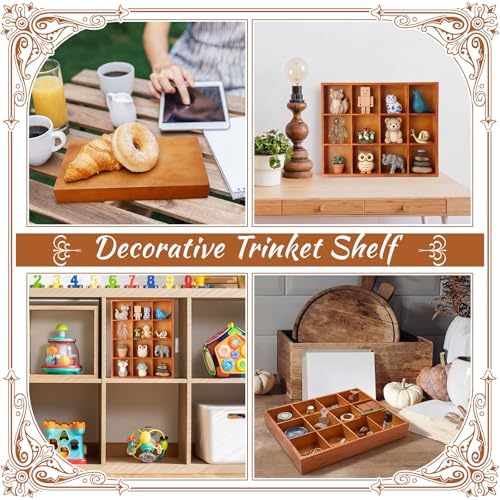 Yookeer 2 Pcs 12-Slot Wood Sorting Tray Grid Display Cabinet - Image 6