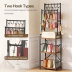 HOOBRO Tall Purse Organizer for Closet, 3-Tier Handbag Rack with 10 J-Hooks - Image 5