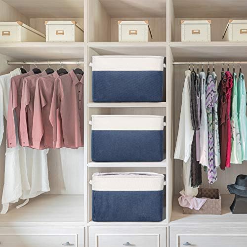 Fabric Storage Bins for Shelves, Rectangle Storage Basket, 3 Pack - Image 6