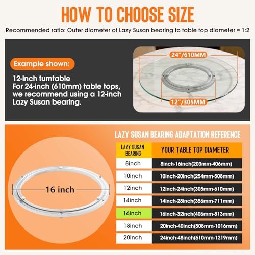 Lazy Susan Hardware 16 Inch, 500lbs Heavy Duty Bearing - Image 2