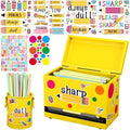 Mifoci 8 Pcs Pencil Dispenser for Classroom Stainless Steel, Yellow by Mifoci