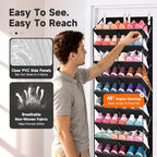 Over the Door Shoe Organizer, 10-Tier Shoe Rack for Door, Black - Image 6
