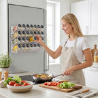 UVIAHOMI Spice Rack Organizer for Cabinet with 28 Spice Jars, 386 Spice Labels, Magnetic Spice Rack for Refrigerator, Seasoning Organizer for Countertop, Kitchen, Pantry — 13.2" W x 9.8" H, White - Image 2