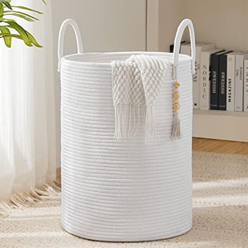 YOUDENOVA 72L Tall Cotton Rope Laundry Hamper Basket by YOUDENOVA
