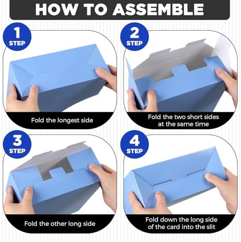 Jutom 48 Sets Cardboard Magazine Holders with Labels for School,Blue - Image 4