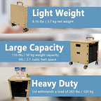 FELICON SELORSS Foldable Utility Cart Folding Portable Rolling Crate-Khaki - Image 3