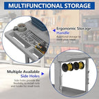 Large Garage Flat Top Utility Cart, Heavy Duty 2 Shelf Tool Cart Service Cart Rolling Push Carts with Ergonomic Handle 5" Swivel Casters. - Image 3