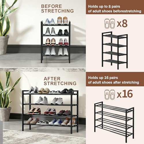Expandable Shoe Rack, Heavy Duty Metal Shoe Organizer for Closet - Image 4
