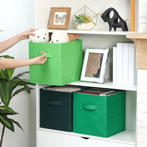 Karenhi 6 Pack Cube Storage Bins, Green Fabric Organizer - Image 4