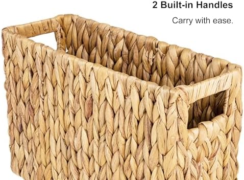 Storageworks Magazine Basket, Wicker Magazine Holder, Book Basket,Meidum - Image 2