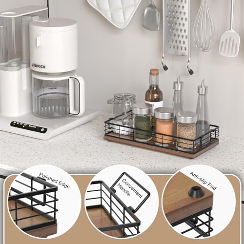 Toilet Paper Basket 2 Pack, 13 Inch Toilet Tank Basket with Handles, Acacia - Image 5