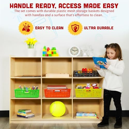 4E's Novelty 6 Pcs Colorful Plastic Classroom Storage Bins 13.75" X 10.25" for Organizing A4 Papers Trays, Turn In Containers Kids School Teachers Classroom Organization & Storage Supplies - Image 5