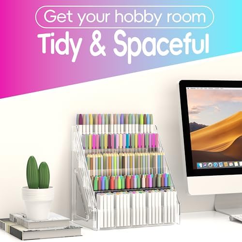 150 Slots Marker Organizer, 5 Tier Acrylic Marker Storage Rack - Image 4