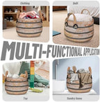 Zerodeko Woven Storage Baskets Straw Planter Basket Toy Blanket Organizer Seagrass Laundry Large Wicker Plant Tree for Dirty Clothes Pillows - Image 5
