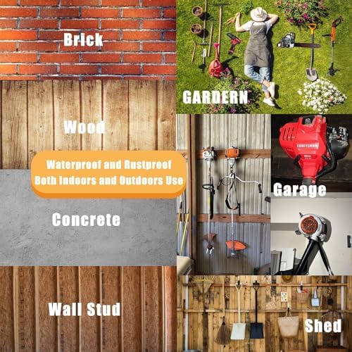 JuforminWeedeater Hanger, String Trimmer Hanger, Weed Eater Rack, Garage Wall Hooks, Power Tool Holder for Garage Wall, Utility Hooks for Garage Tool Organizers and Storage Black-4 Pcs - Image 6