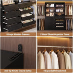 Aheaplus Closet System, 6-15Ft Custom Wood Closet Organizer with 8 Drawers - Image 3