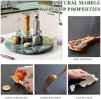 Koville 16'' Green Marble Lazy Susan Marble Turntable for Kitchen Dinning, Lazy Susans Organizer for Cabinet, Serving Rotation Spinning Tabletop Organizer Swiveling, Spice Rack Storage(Indian Green) - Image 5