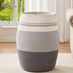 OIAHOMY 105L Laundry Hamper Cotton Rope Large Clothes Hamper Dark Grey by MasterofSpaceOptimization