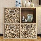 ANMINY Leopard Cheetah Print Storage Cubes Bins, Velvet, Brown, 13Inch 8PCS - Image 7