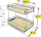 LYNK PROFESSIONAL® Élite™ Pull Out Spice Organization for Cabinets - 6-3/8 inch Wide – Spice Rack for Inside Cabinets – Wood/Chrome - Sliding Spice Rack Organizer for cabinet – Spice Rack - 2 Tier - Image 5