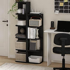 Furinno Pasir 4-Tier Corner Open Shelf Bookcase, Blackwood - Image 2