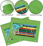 YoeeJob Pencil Pouch for 3 Ring Binder, Zipper Pencil Pouches Bulk, Pencil Case Pouch with Clear Window for Class, School, Office, Green, 24 Packs - Image 3