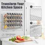 UVIAHOMI Spice Rack Organizer for Cabinet with 28 Spice Jars, 386 Spice Labels, Magnetic Spice Rack for Refrigerator, Seasoning Organizer for Countertop, Kitchen, Pantry — 13.2" W x 9.8" H, White - Image 5