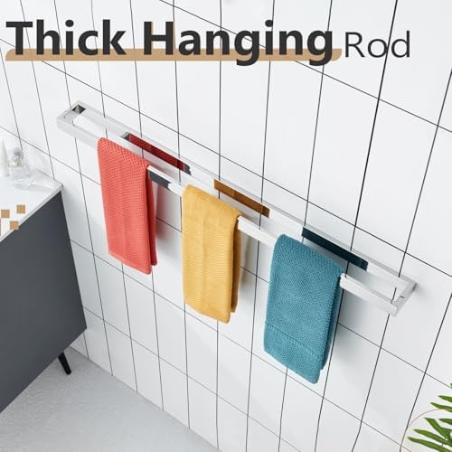 KOKOSIRI Towel Holder Chrome Bath Towel Bar Rack 32-Inch Kitchen Holder Polished Stainless Steel for Bathroom Hardware Wall Mounted, 1 Pack B4008CH-L32 - Image 6