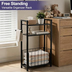 Freestanding Toilet Paper Holder with Storage, Bathroom Shelf Stand - Image 4