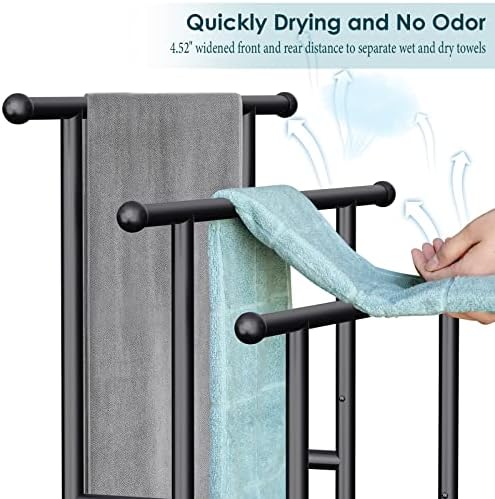 Kayfia 40'' Freestanding 3 Tier Alloy Steel Towel Rack with Storage Basket - Image 5