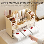 UFORU Makeup Organizer Countertop with 2 Large Drawers for Vanity Bathroom - Image 3