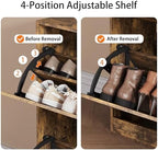 Brown Hidden Shoe Storage Cabinet for Entryway with 4 Flip Drawers - Image 4