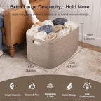 OIAHOMY 118L XXXLarge basket for storage, Oversized Blanket Basket Brown - Image 3