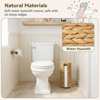 GRANNY SAYS Wicker Free Standing Toilet Paper Holder Stand with Storage - Image 3