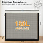STO STO 3 Section Laundry Hamper with Lid, 180L Steel-Frame 3 Compartment Laundry Sorter with Removable Washable Liner, Breathable Large Laundry Basket for Bedroom, Bathroom, Laundry Room, Dorm - Image 3