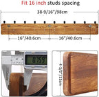 WEBI Coat Rack Wall Mount,38 9/16" Long,10 Hooks,Wood Coat Hooks Wall Mounted Coat Hanger Wall Hook Rack,Triple Hooks for Hanging Coats,Clothes,Jacket,Brown,2 Packs - Image 3