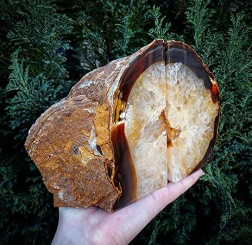 AMOYSTONE Natural Agate Bookends Weighted Book Stopper for Large Hardcovers - Image 2