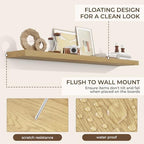 RICHFOCUS 72Inch Floating Shelves for Wall 1Pack, Oak, 8" Deep - Image 4