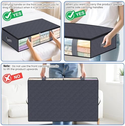 TasticTotes 8 Pack Under Bed Storage Containers, 75L Blanket Storage Bags - Image 5
