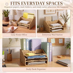 RattanView Desk File Organizer, Woven Mail Organizer Countertop, Paper Rope - Image 6