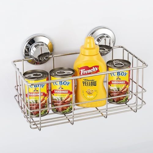 Strong Suction Cups Deep Shower Caddy Bath Shelf Rust-Free Stainless Steel Basket Shampoo Conditioner Holder for Bathroom Kitchen Tidy Organizer - Image 6